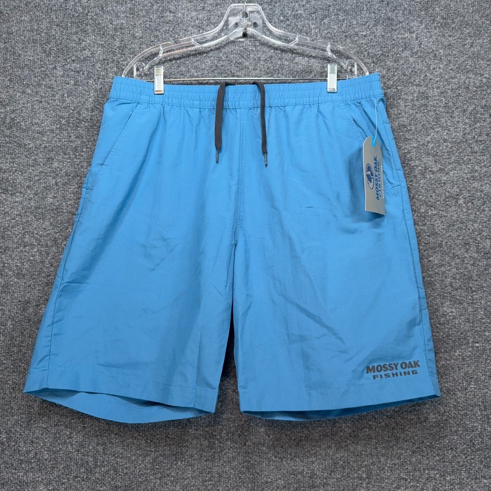 Mossy Oak Fishing Swim Shorts Mens XL Blue Quick Dry Mesh Lined Board Trunks NEW